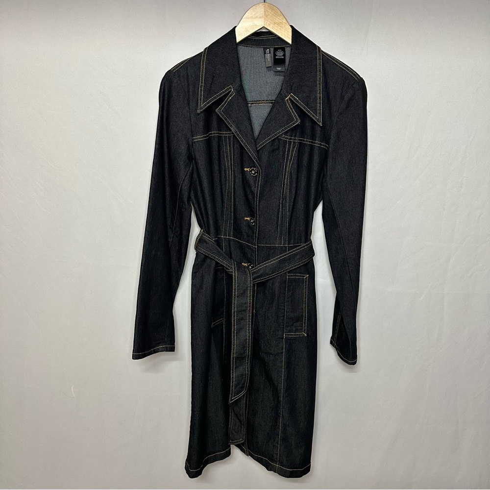 Bisou Bisou Michele Bohbot Buttoned Denim Midi Dress Dark Indigo Women’s Size M